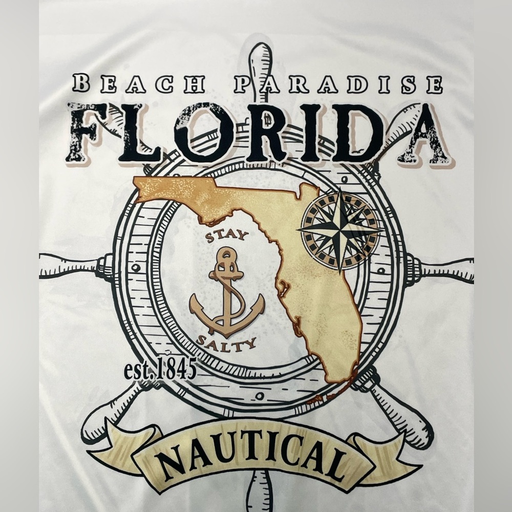 BAW 100% Polyester Long Sleeve Nautical Shirt *Excellent Cond* Size L